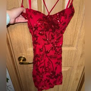 Windsor Red Sequin Homecoming Dress